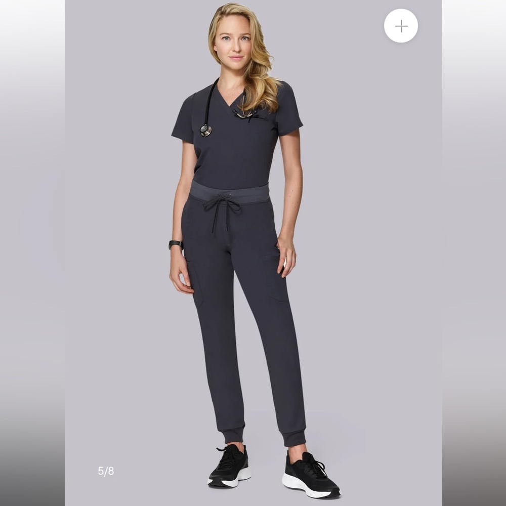 Mandala 1 pocket scrub top and 9 pocket joggers